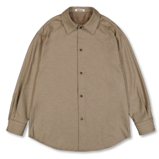 Auralee Wool Fulling Flannel Shirt - Top Brown