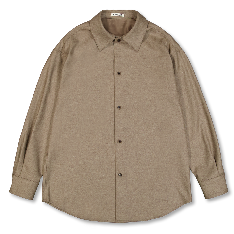 トップス AURALEE WOOL FULLING FLANNEL SHIRTS 3 Auralee Wool Fulling Flannel Shirt Top Light Pink