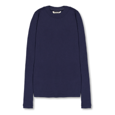 Auralee Super High Gauge Sheer Rib L/S Tee - Navy