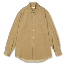 Kaptain Sunshine Suvin Corduroy Regular Collared Shirt - Almond