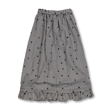 Comme des Garçons Girl Embroidered Flower Check Skirt - Black/White