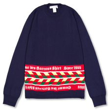 Comme des Garçons SHIRT Football Scarf Knitted Sweater - Navy