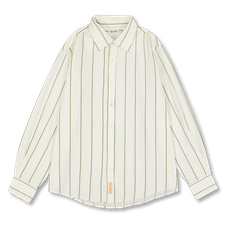 Bode                                               Celery Stripe Long Sleeve Shirt - Green/Cream