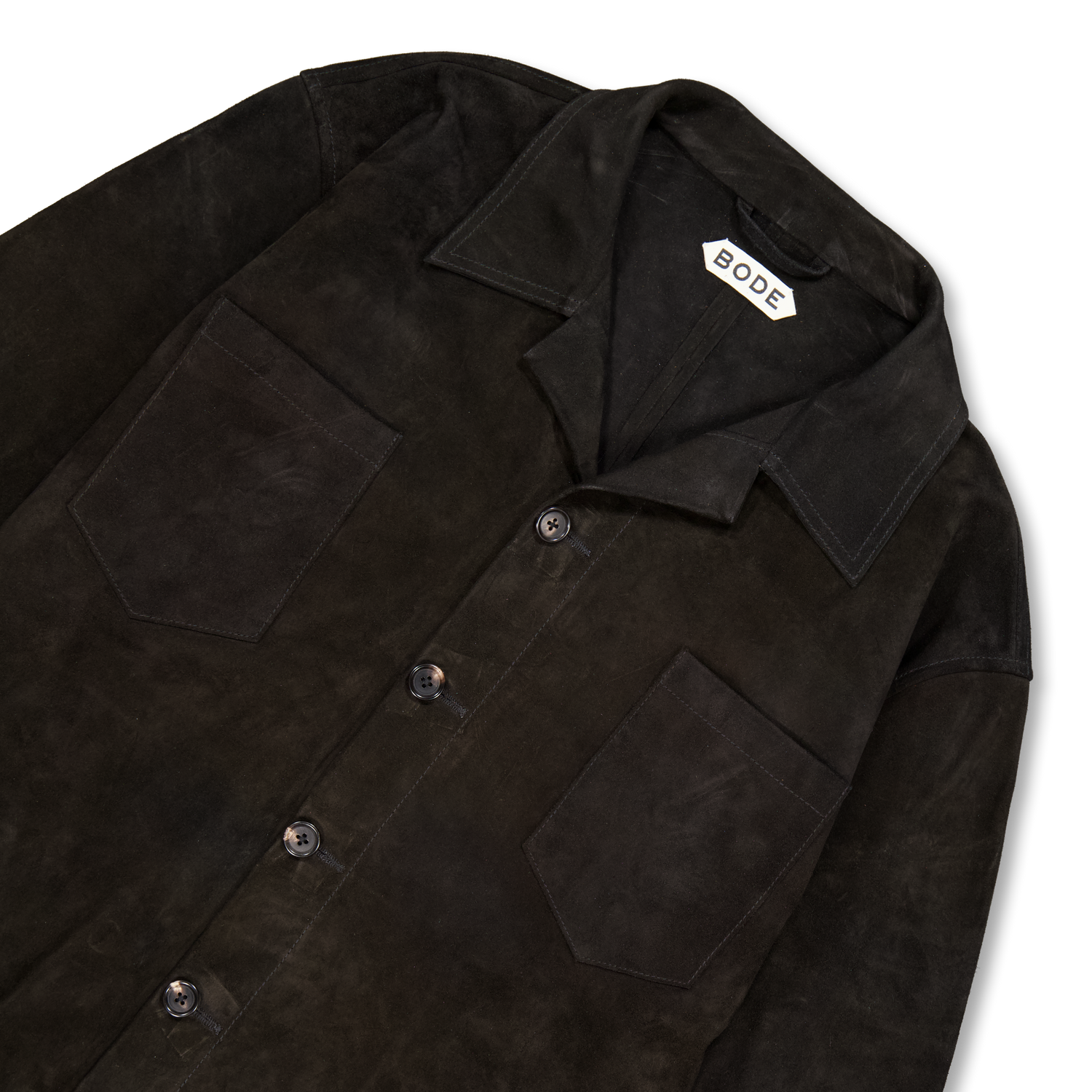 Bode Suede Overshirt Black | Nitty Gritty