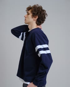 Nitty Gritty® Worldwide Striped Football Jersey - Navy/White