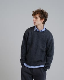 Nitty Gritty® Worldwide Knitted Donegal Crew - Dark Grey/Navy