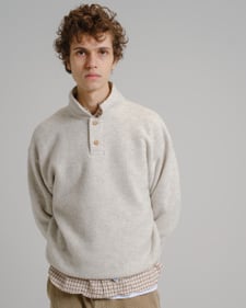 Nitty Gritty® Worldwide Knitted 2-Button Polo - Natural