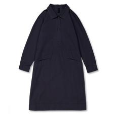 Margaret Howell MHL Tab Waist Dress Soft Dense Cotton - Navy