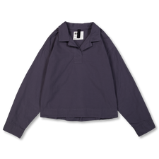 Margaret Howell MHL Kit Shirt Washed Cotton Poplin - Slate Blue