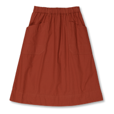 Margaret Howell MHL Patch Pocket Skirt Washed Cotton Poplin - Brick