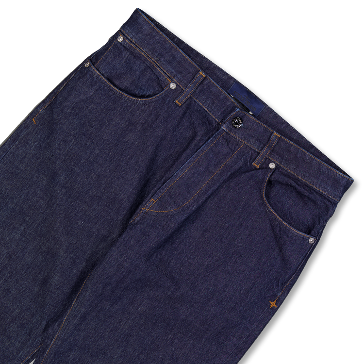 5 Pocket Pants Indigo Denim Rinsed Straight - J100005
