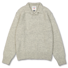 J.Press                                            Skipper Polo Shaggy Dog Sweater - Gray