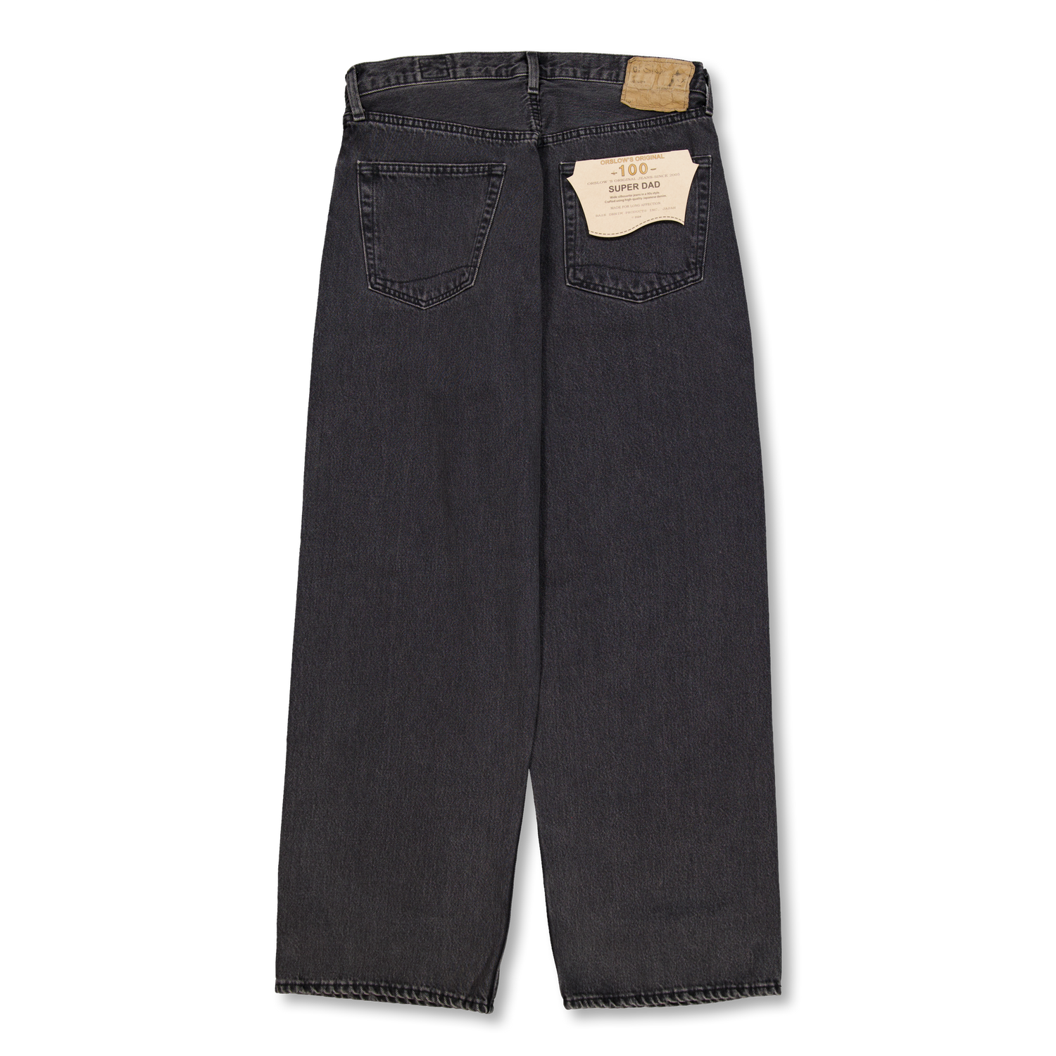 orSlow 100 Super Dad's Denim Pants Black Denim Stone | Nitty Gritty