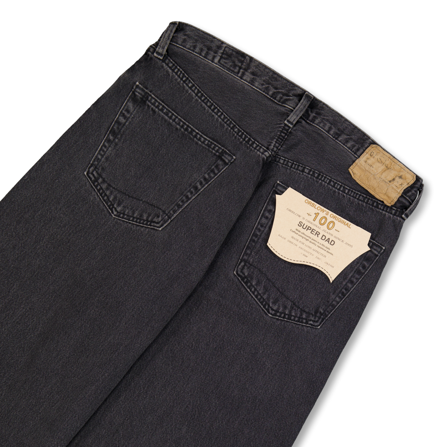 orSlow 100 Super Dad's Denim Pants Black Denim Stone | Nitty Gritty