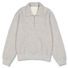 Lady White Co. Cotton Wool Quarter Zip Sweatshirt - Heather Grey