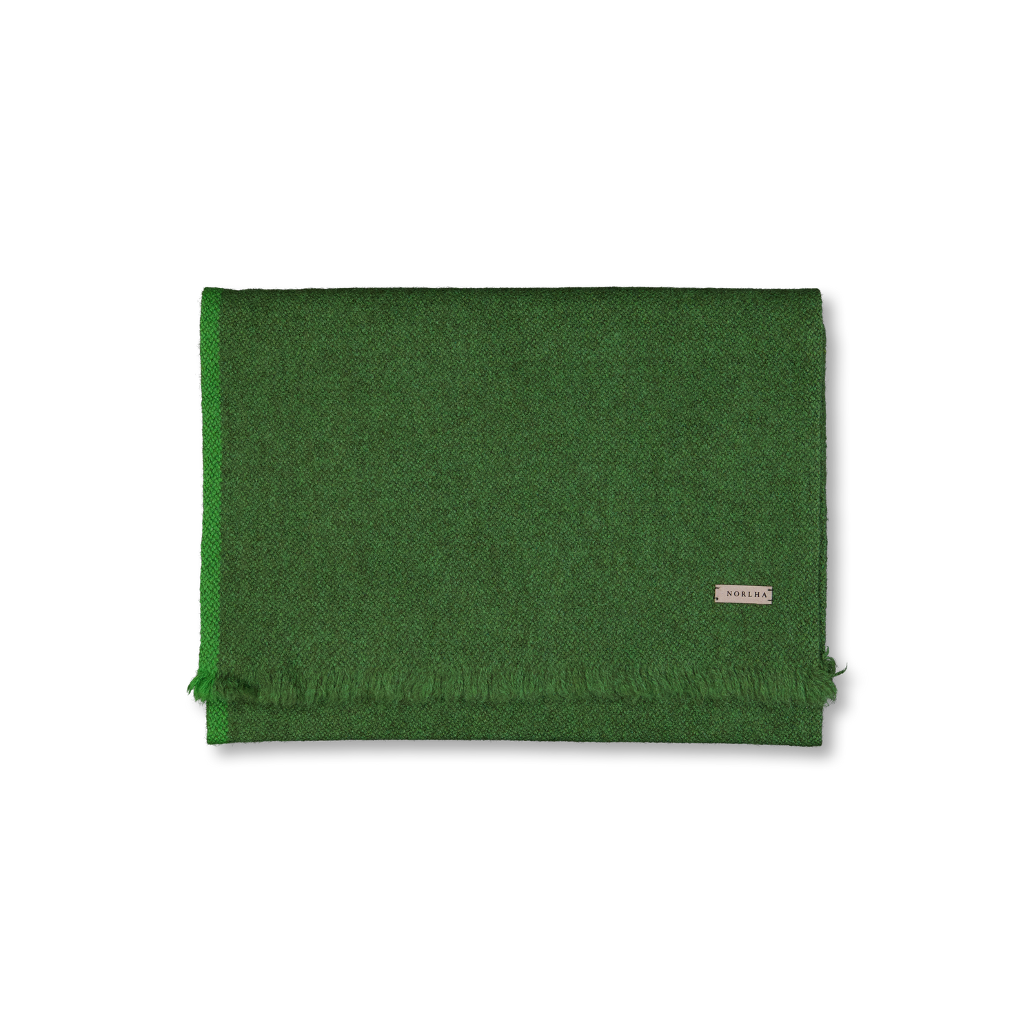 Norlha Nomad Border Skinny Scarf Pine Green | Nitty Gritty