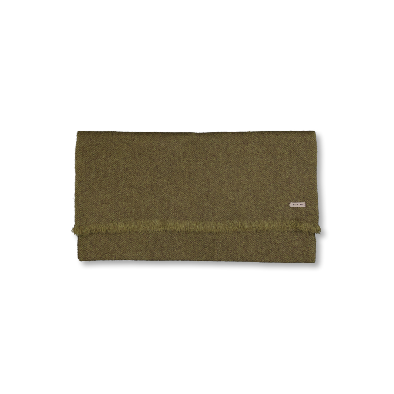 Norlha Nomad Dense Boiled Herringbone Scarf Olive | Nitty Gritty