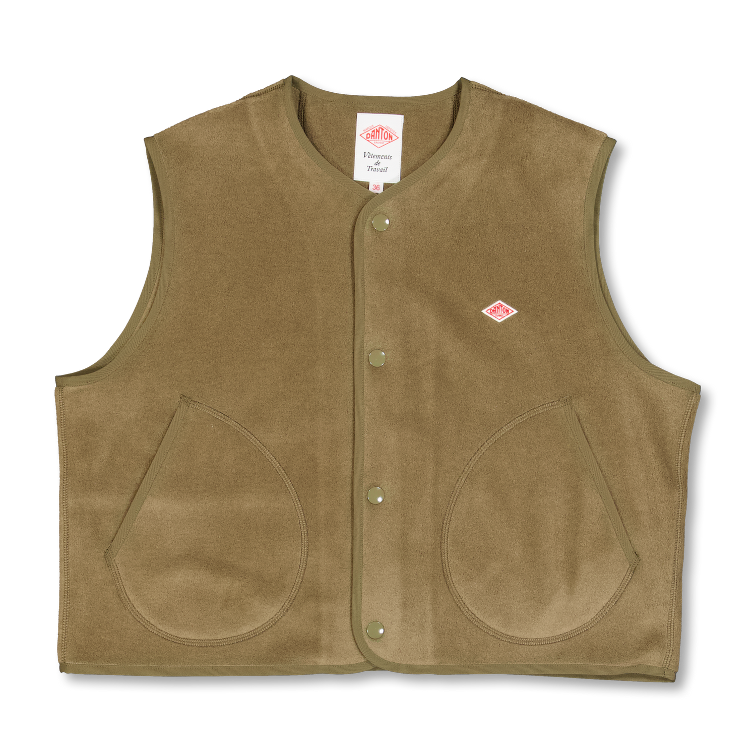 トップス DANTON WOMEN'S FLEECE COLLARLESS VEST Fleece Collarless Vest