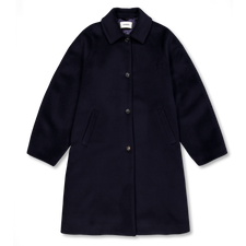 Cordera Single-Breasted Wool Coat - Navy