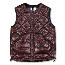 And Wander Diamond Stitch Down Vest - D.Brown