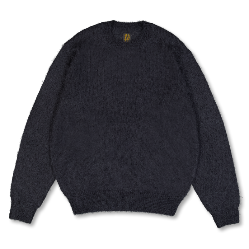 Batoner Pure Mohair Crew Neck Charcoal Blue | Nitty Gritty