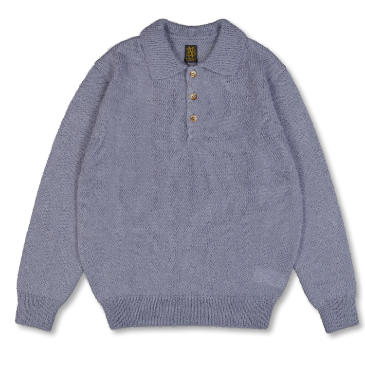 Batoner Pure Mohair Polo Sax Gray | Nitty Gritty