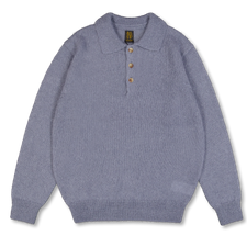 Batoner Pure Mohair Polo - Sax Gray