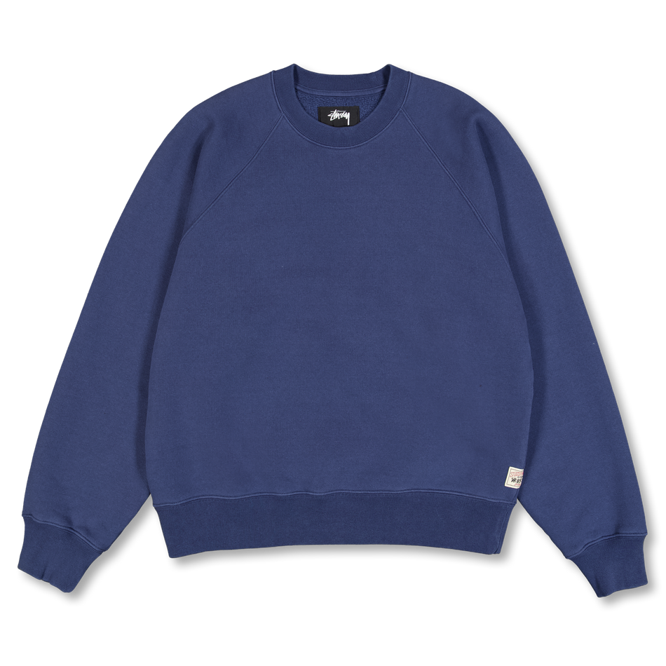 Stüssy Fleece Raglan Crew Navy | Nitty Gritty