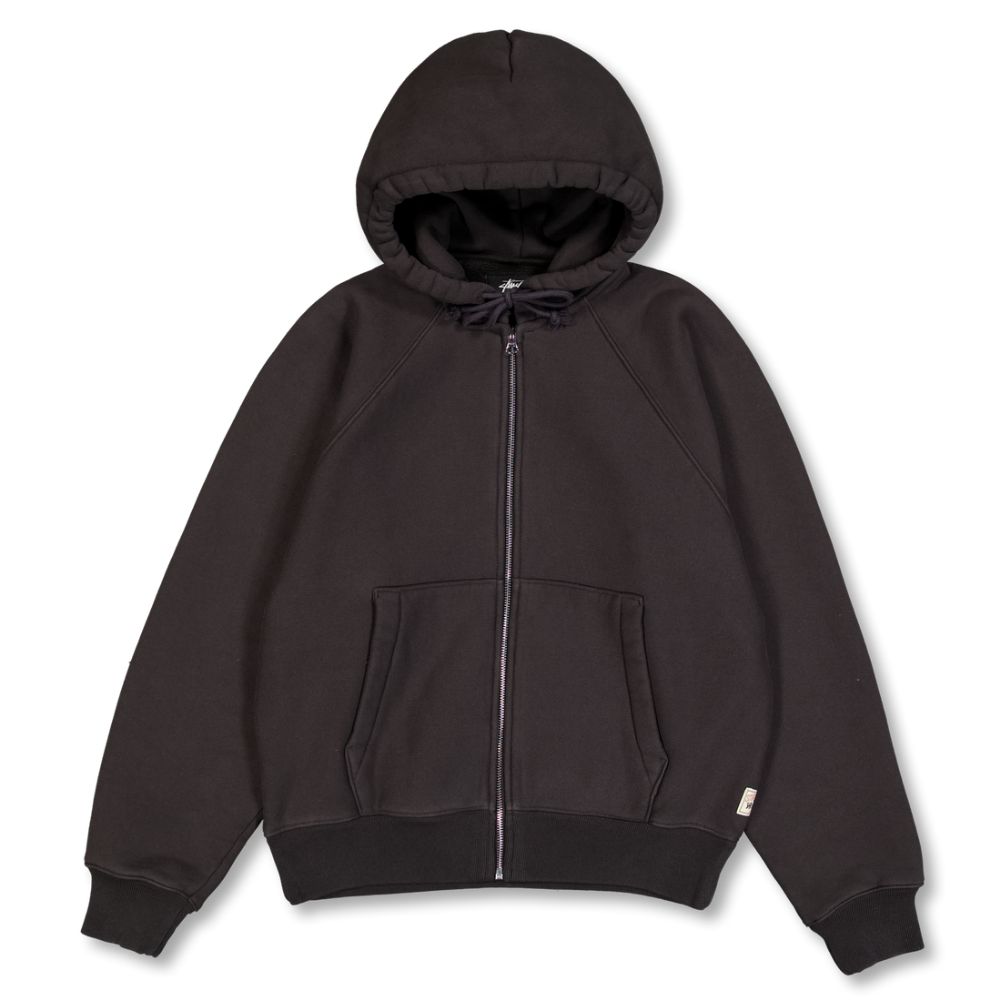 Stüssy Raglan Zip Hood Washed Black | Nitty Gritty