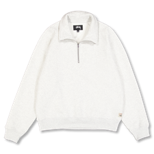 Stüssy Fleece Raglan Zip Mock - Ash Heather