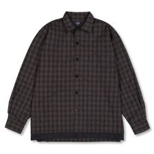 Comme des Garçons Homme                            Step Hem Check Shirt - Grey/Brown/Black Grey