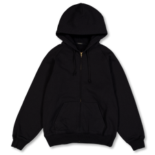 COMOLI Cotton Fleece Zip Parka - Black