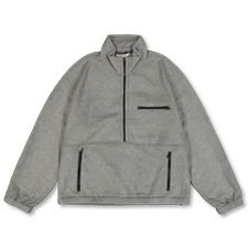 Auralee Pure Silk Comfort Fleece Half Zip P/O - Top Gray