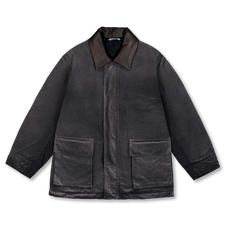 Auralee Product Dyed Organic Cotton Duck Blouson - Faded Black