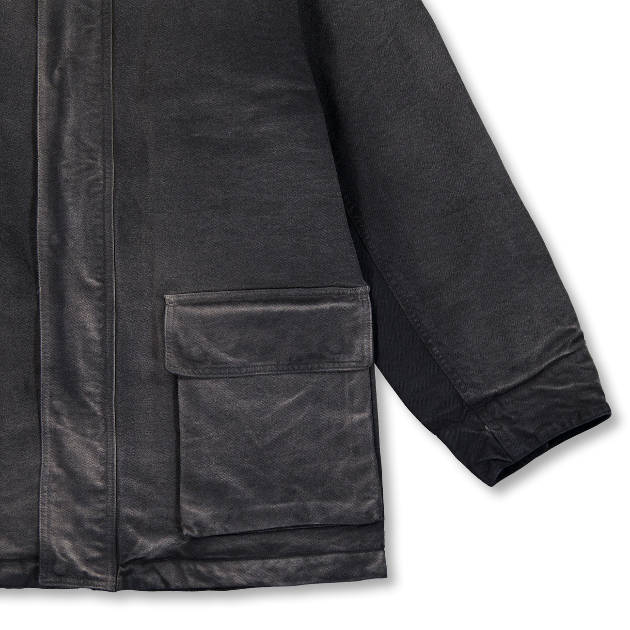 Auralee Product Dyed Organic Cotton Duck Blouson Faded Black