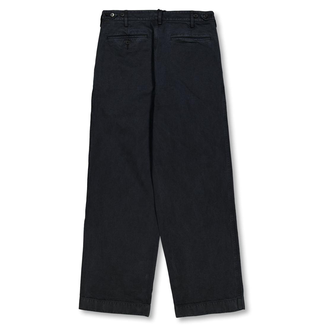 Auralee Product Dyed Finx Chino One-Tuck Pants Black | Nitty Gritty
