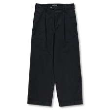 Auralee Product Dyed Finx Chino One-Tuck Pants - Black