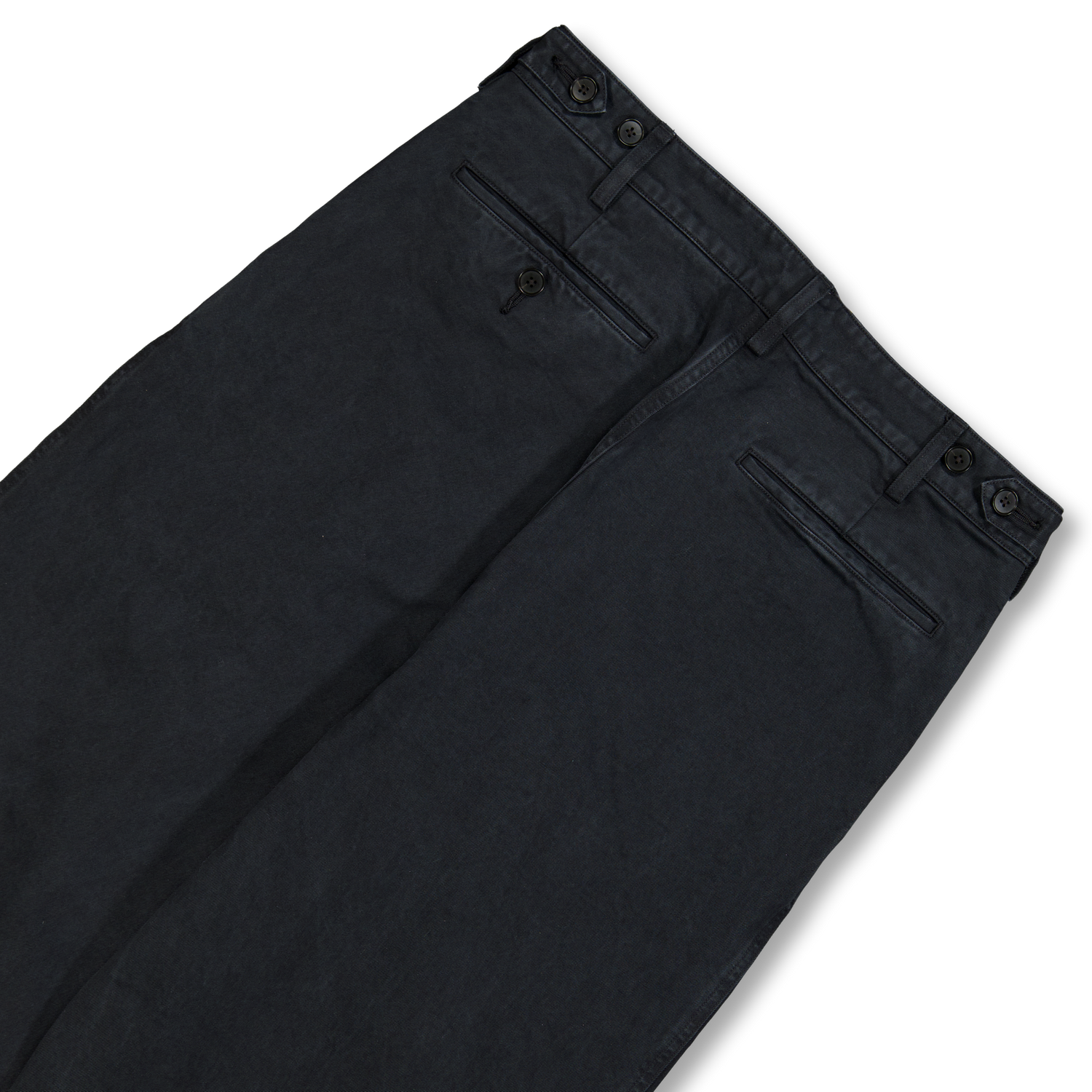 Auralee Product Dyed Finx Chino One-Tuck Pants Black | Nitty Gritty