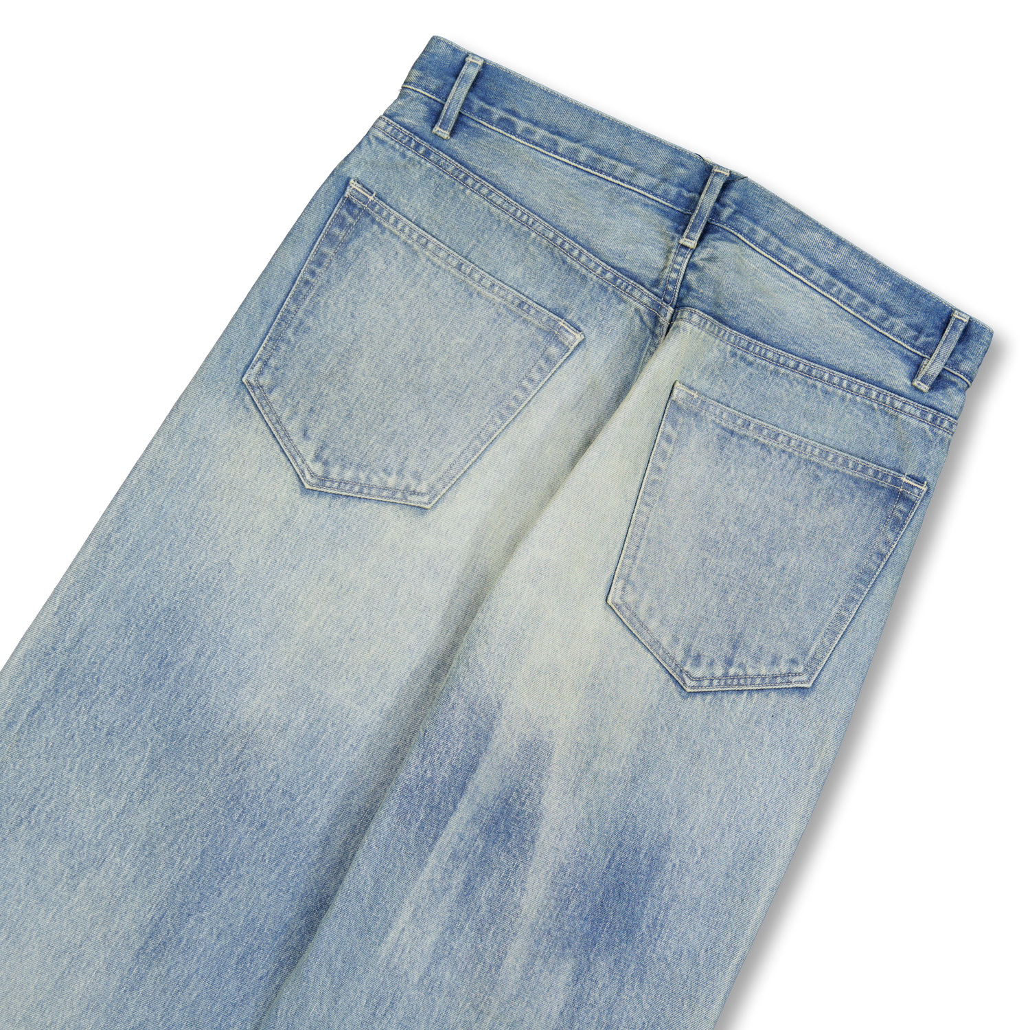 Selvedge Faded Heavy Denim Wide Pants