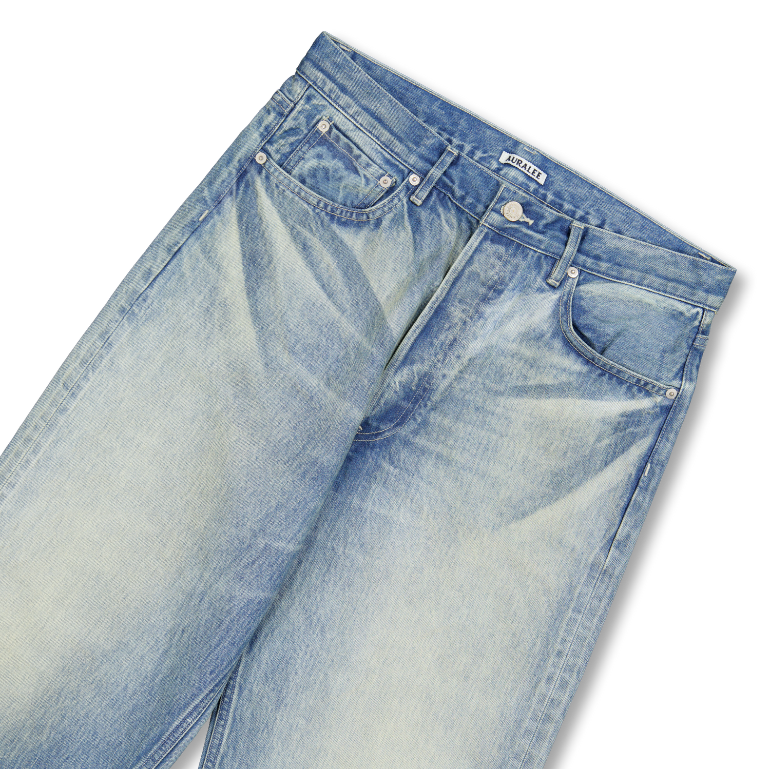 Selvedge Faded Heavy Denim Wide Pants