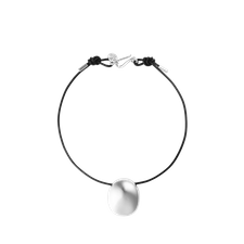 Sapir Bachar Pebble Leather Choker - Silver
