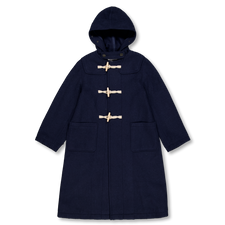 BEAMS BOY Mosser Long Duffle Coat - Navy