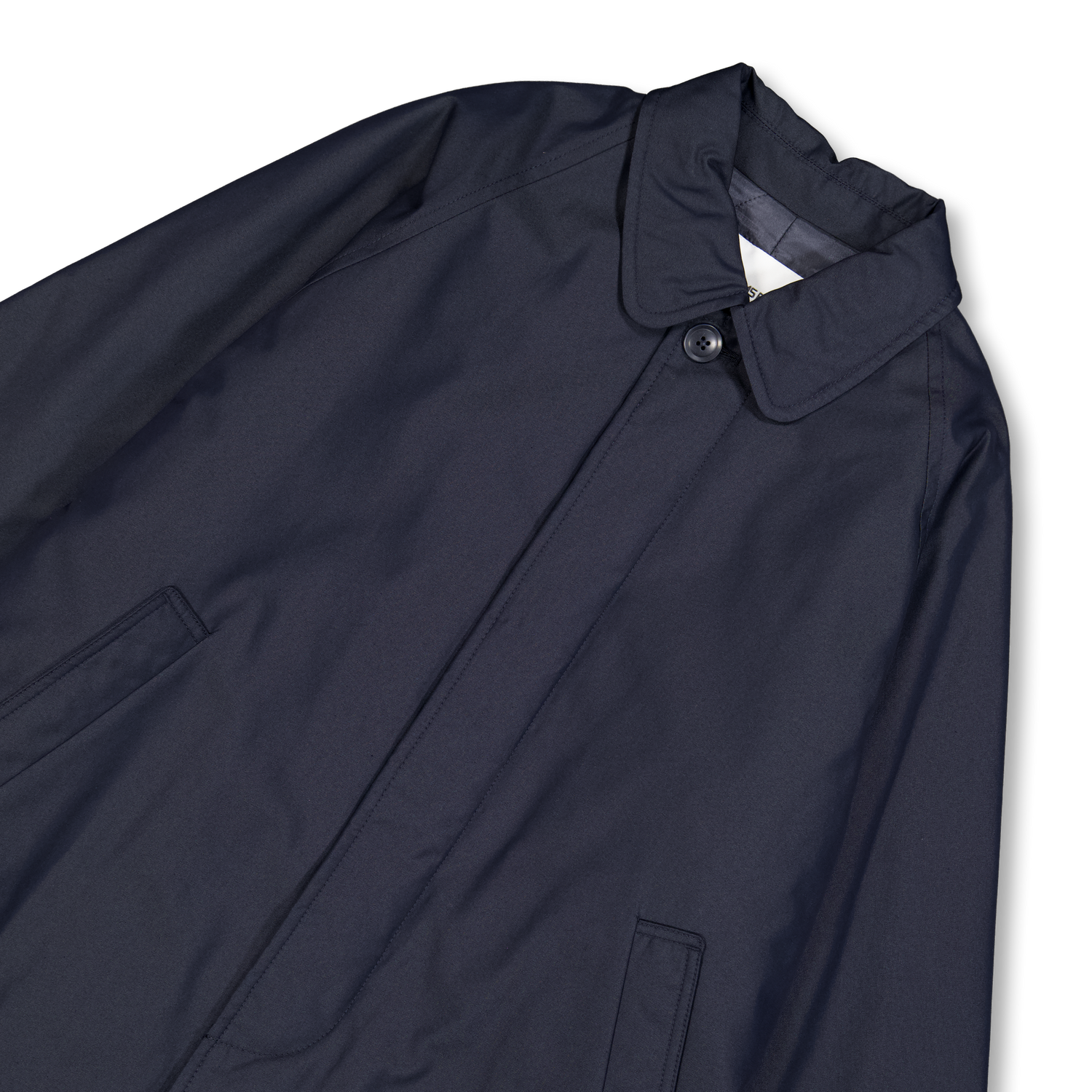 BEAMS BOY Cotton Polyester Chambray Soutien Collar Coat D.Navy 