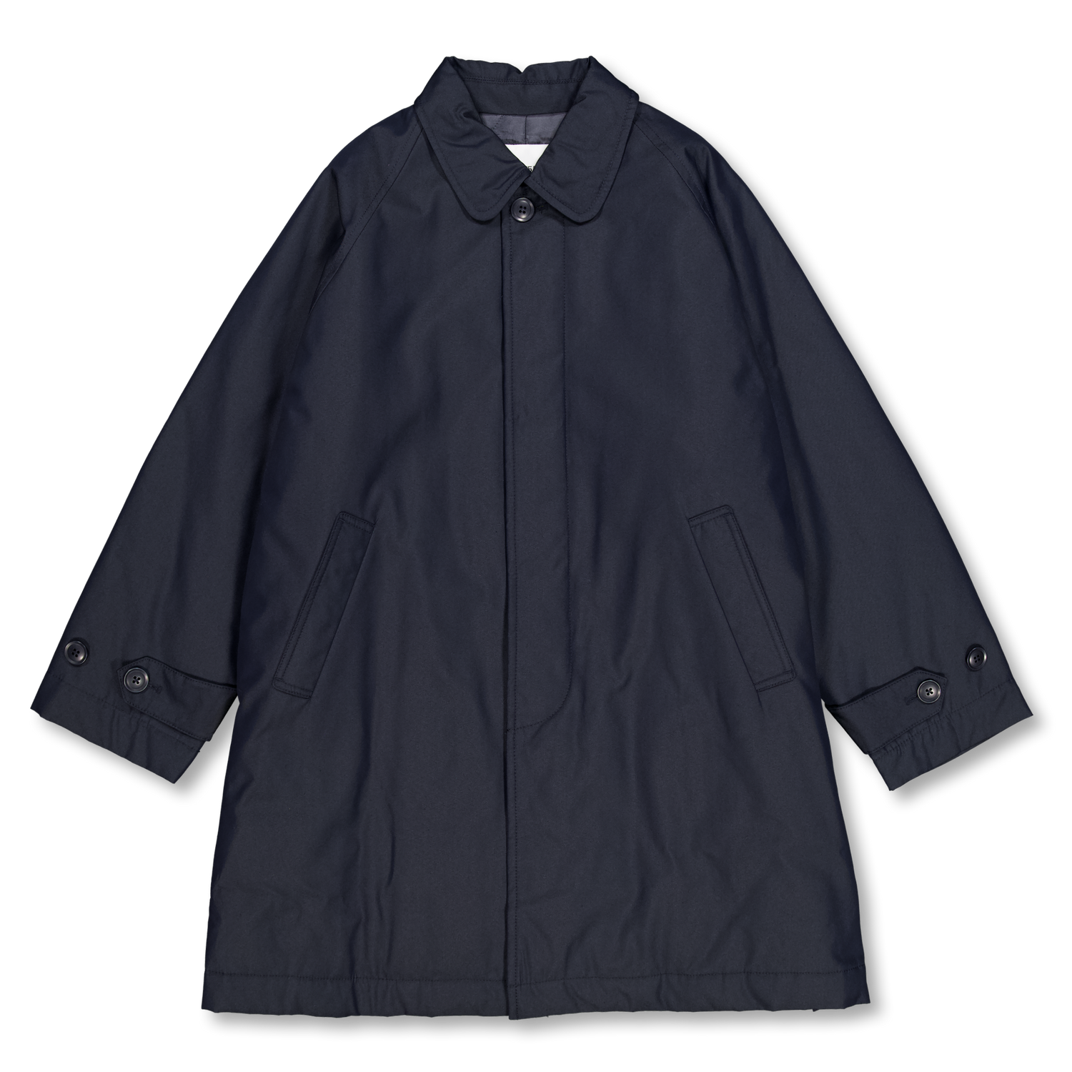 BEAMS BOY Cotton Polyester Chambray Soutien Collar Coat D.Navy