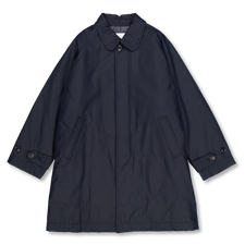 BEAMS BOY Cotton Polyester Chambray Soutien Collar Coat - D.Navy
