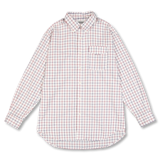 Engineered Garments  Workaday BD Shirt - White/Red/Blue Cotton Big Tattersal