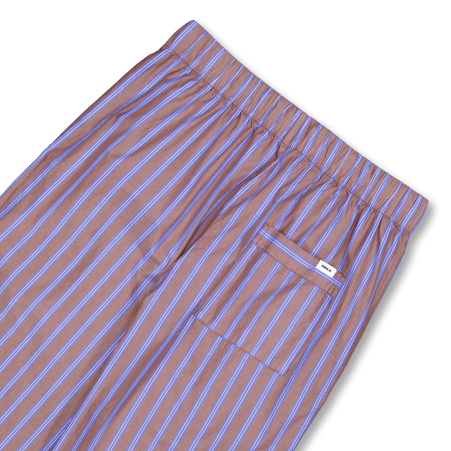 Tekla Poplin Pyjamas Pants Chestnut Stripes | Nitty Gritty