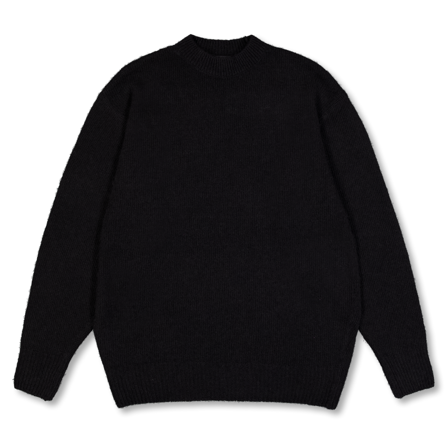 COMOLI Cashmere Garment Dyed Crew Neck Knit Black | Nitty Gritty