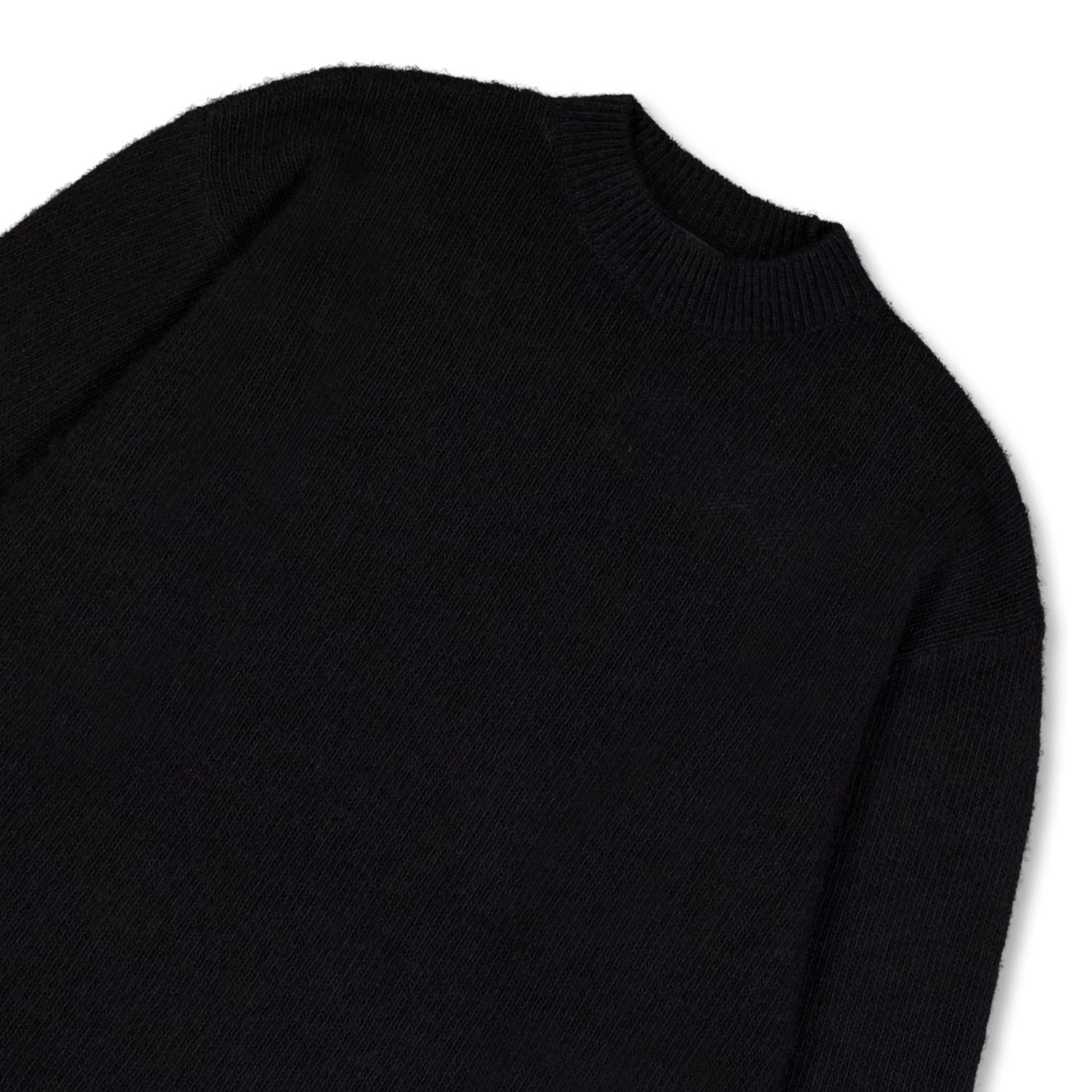 COMOLI Cashmere Garment Dyed Crew Neck Knit Black | Nitty Gritty