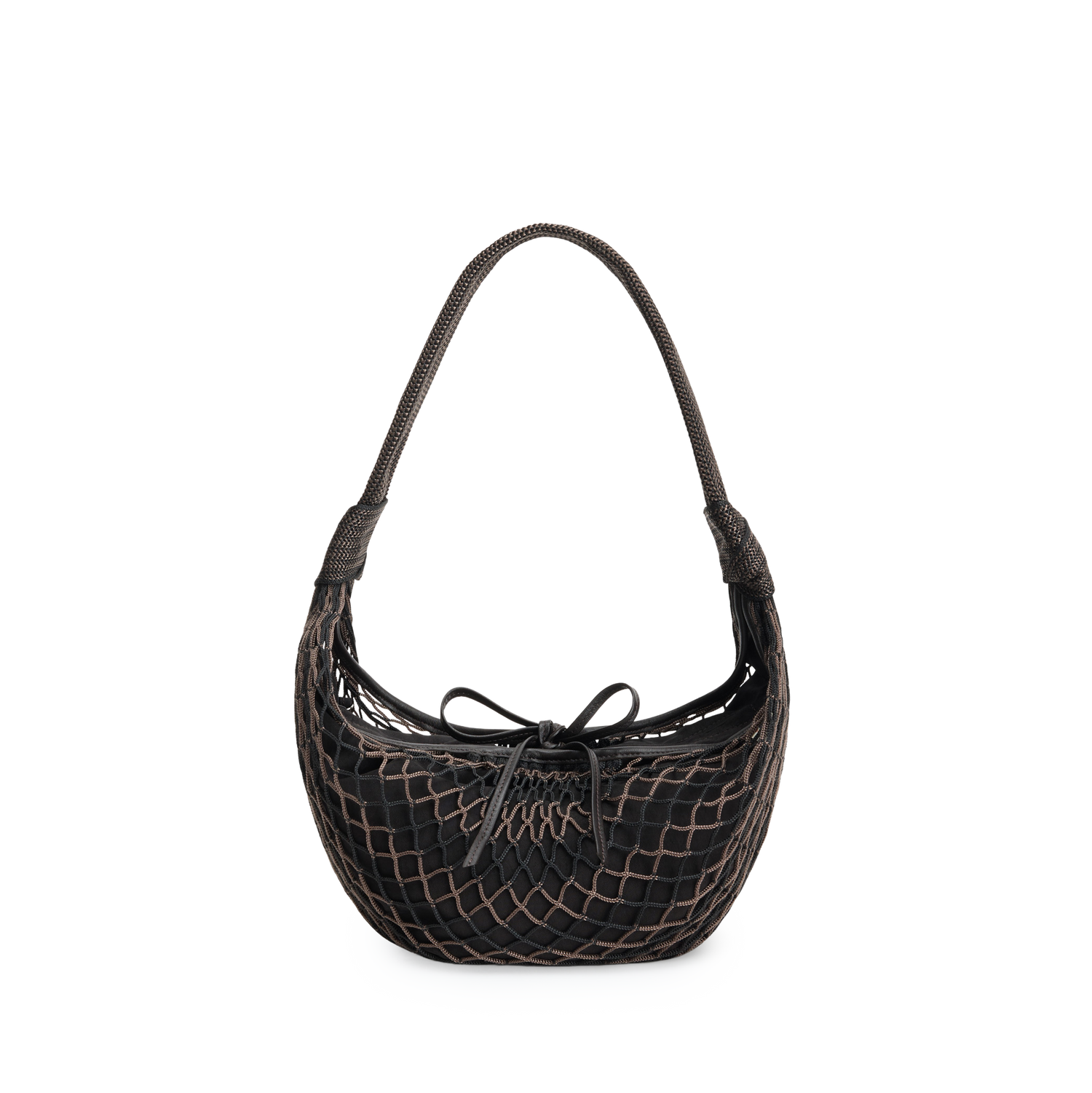 Lemaire Fortune Croissant Filt Bag Chevron Marron Glacé / Bl 